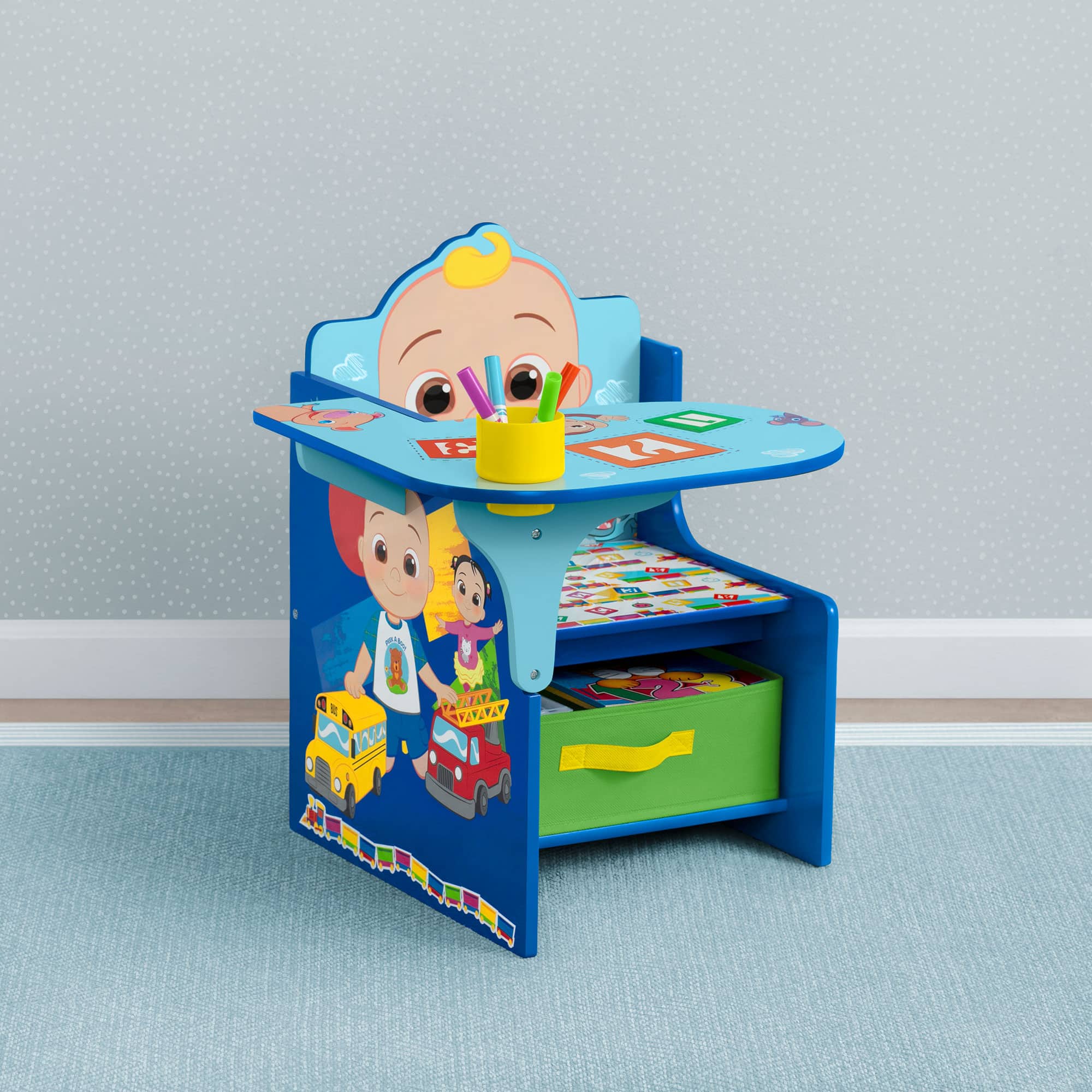 Delta Children CoComelon Chair Desk with Storage Bin